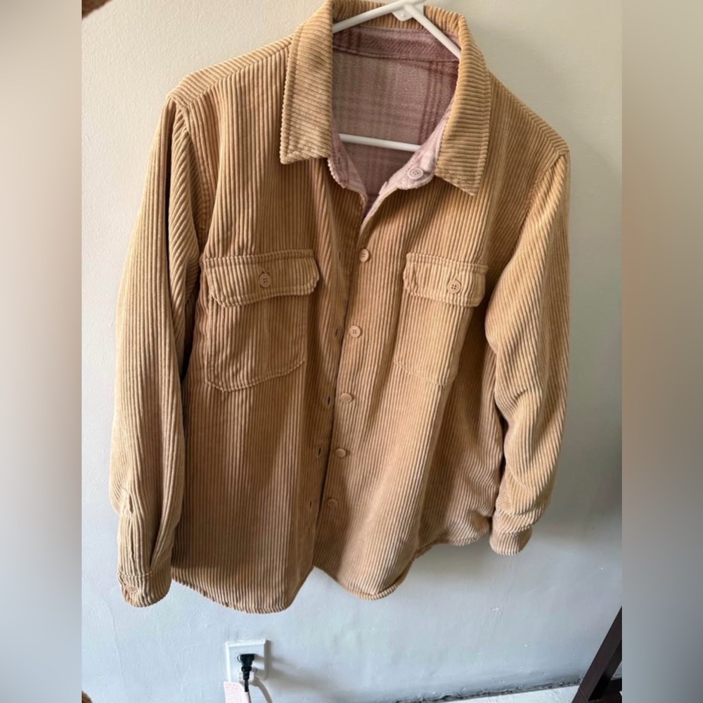 Love Tree Camel Corduroy Shirt Jacket